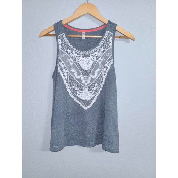 Xhilaration Tops - Xhilaration Tank Top Sleeveless Boho Hippie Flowy Crochet Coastal Cottage Fairy
